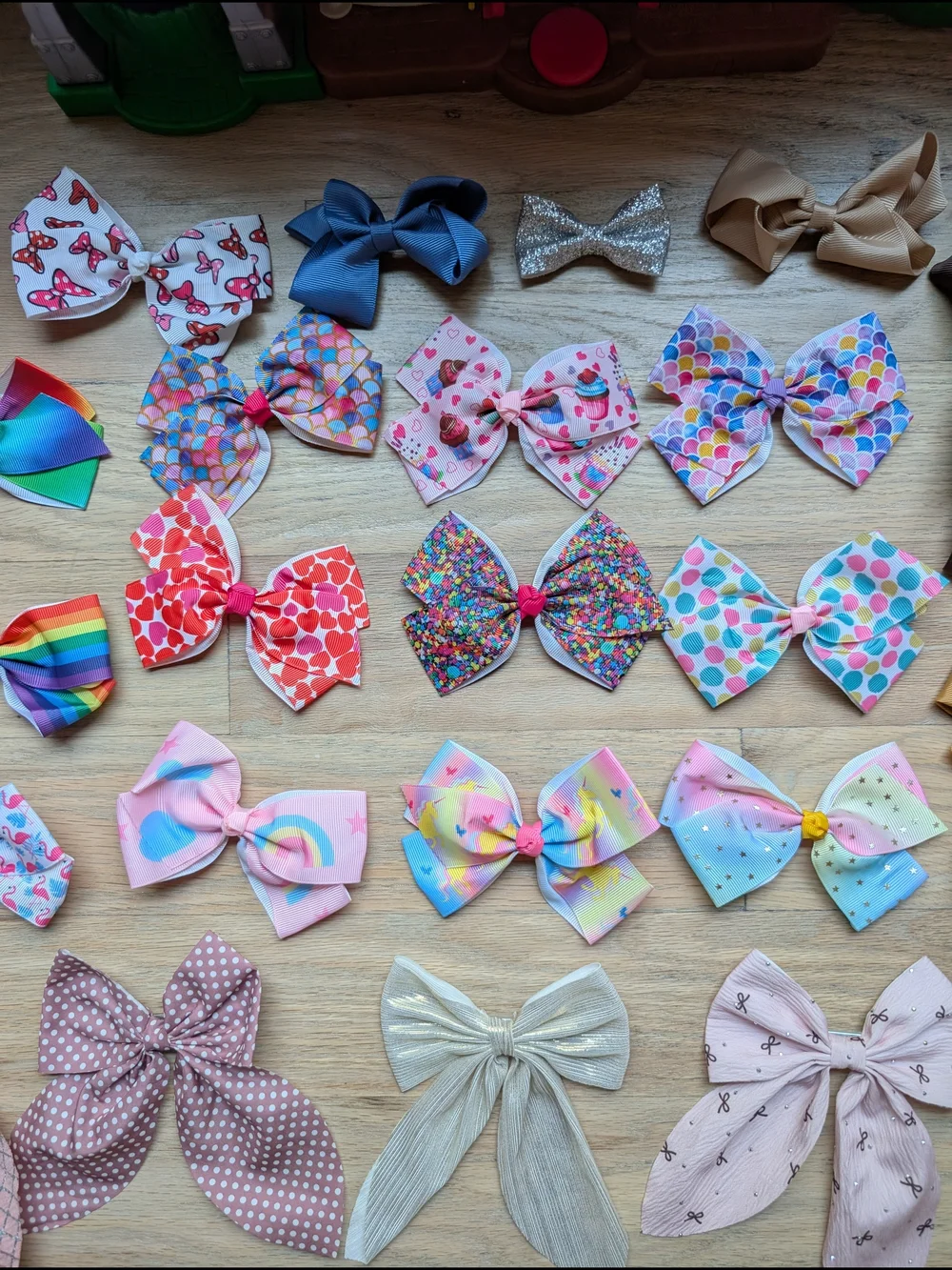 Assorted Girls' Hair Bows - Pink, Rainbow, Gold, Unicorn, Disney